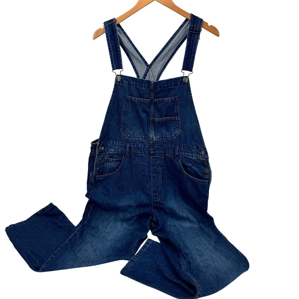 Free People Dark Blue Denim Overalls